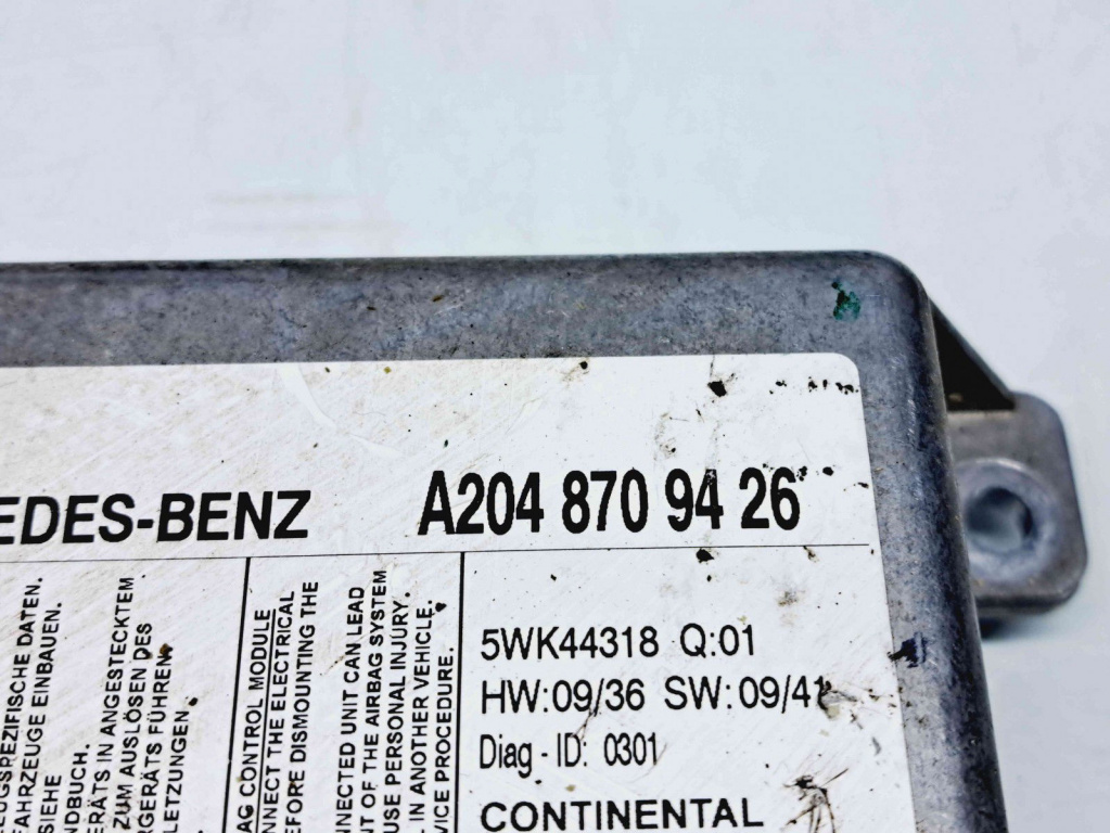 Calculator airbag Mercedes Clasa C (W204) [Fabr 2007-2014] A2048709426 3.0 CDI 642830 165KW / 224CP