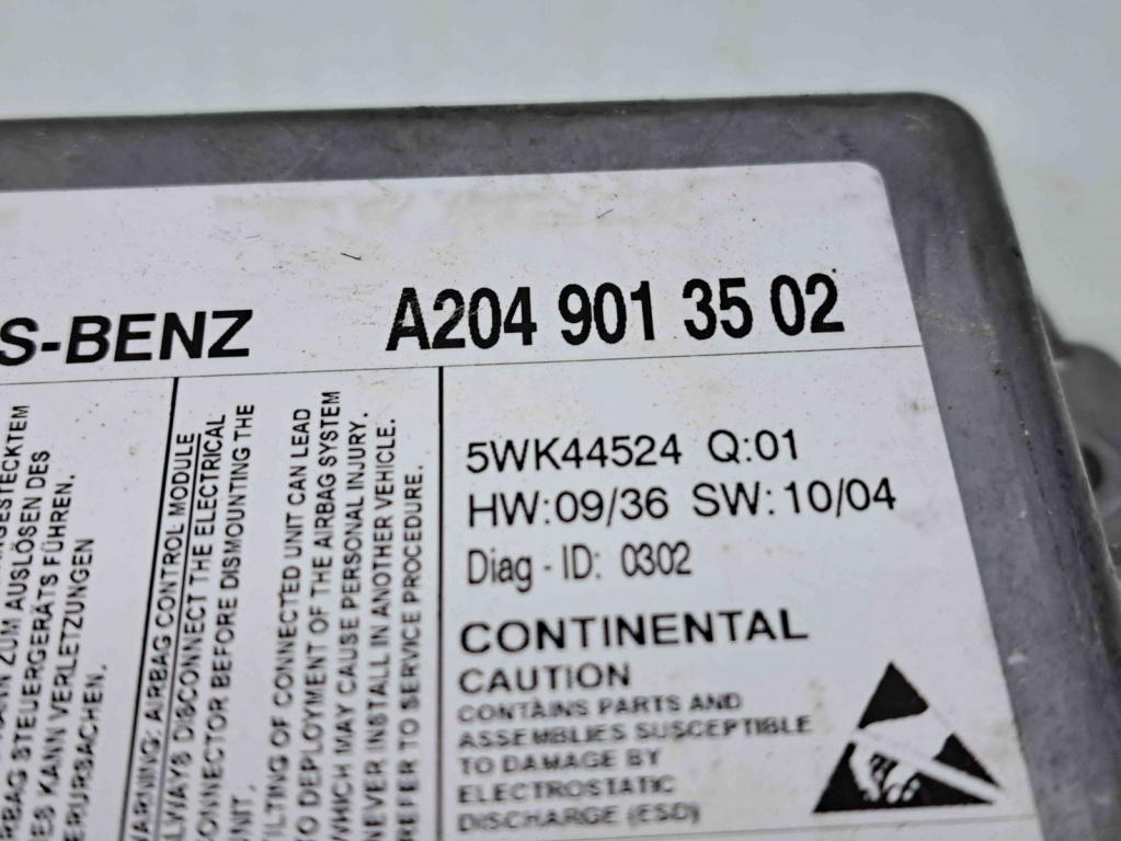 Calculator airbag Mercedes Clasa C (W204) [Fabr 2007-2014] A2049013502 2.2 CDI 651911 80KW / 109CP
