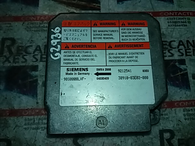 Calculator AIRBAG OPEL AGILA 5WK42898 / 92125415WK42898 / 9212541