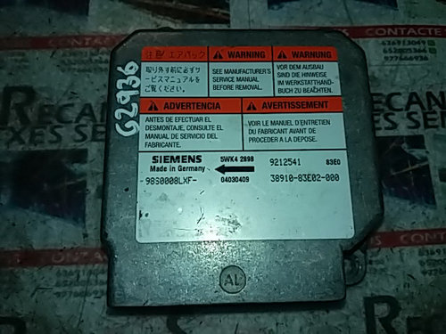Calculator AIRBAG OPEL AGILA 5WK42898 / 92125415WK42898 / 9212541