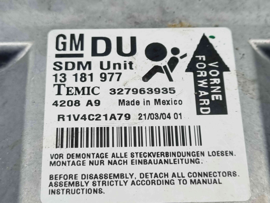 Calculator airbag Opel Astra H [Fabr 2004-2009] 13181977 1.7 TDCI Z17DTH 74KW / 100CP 1.7 TDCI Z17DTH 74KW / 100CP