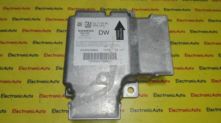 Calculator airbag Opel Vectra 13170590, 330518650, 5WK43470