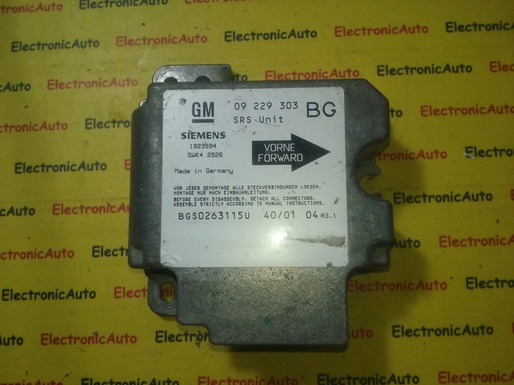 Calculator Airbag Opel Zafira 09229303, 5WK42926