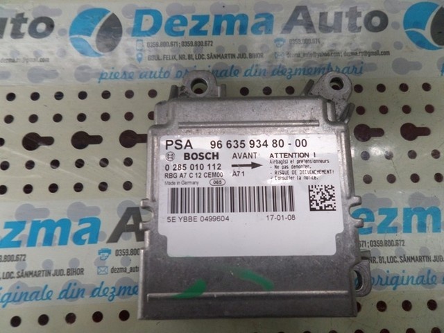 Calculator airbag Peugeot 207 SW, 9663593480