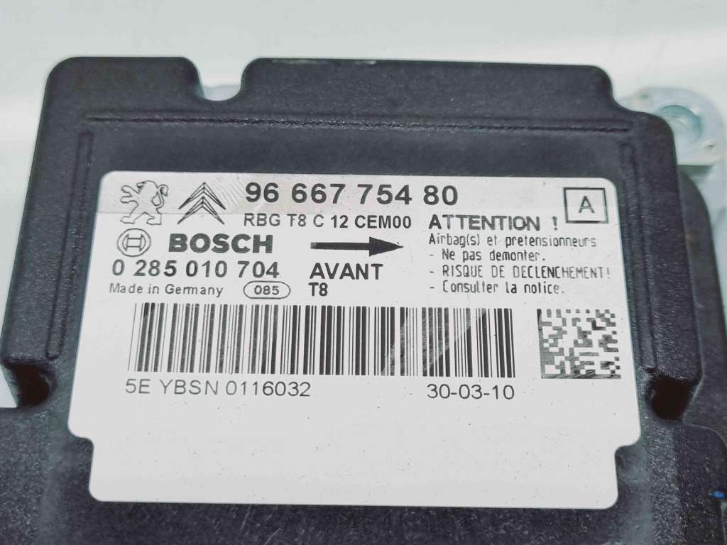 Calculator airbag Peugeot 3008 [Fabr 2009-2016] 9666775480 0285010704 1.6 HDI 9HZ 80KW / 110CP 1.6 HDI 9HZ 80KW / 110CP