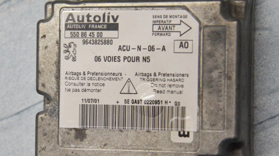 Calculator airbag Peugeot 306 / 550864500