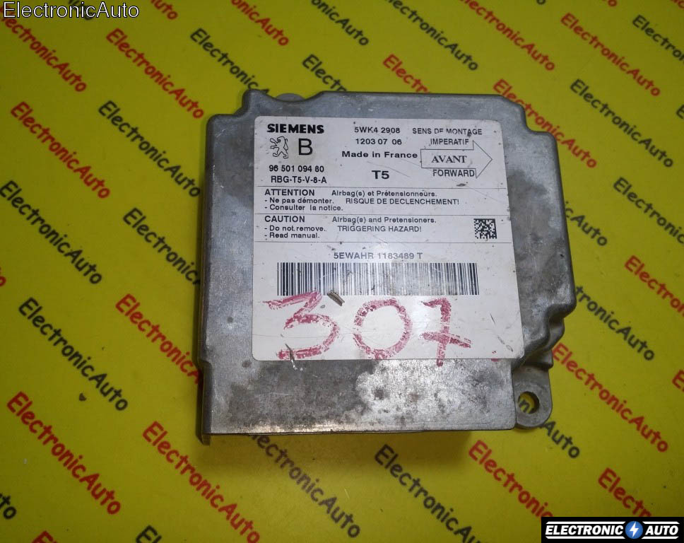 Calculator airbag Peugeot 307 9650109480