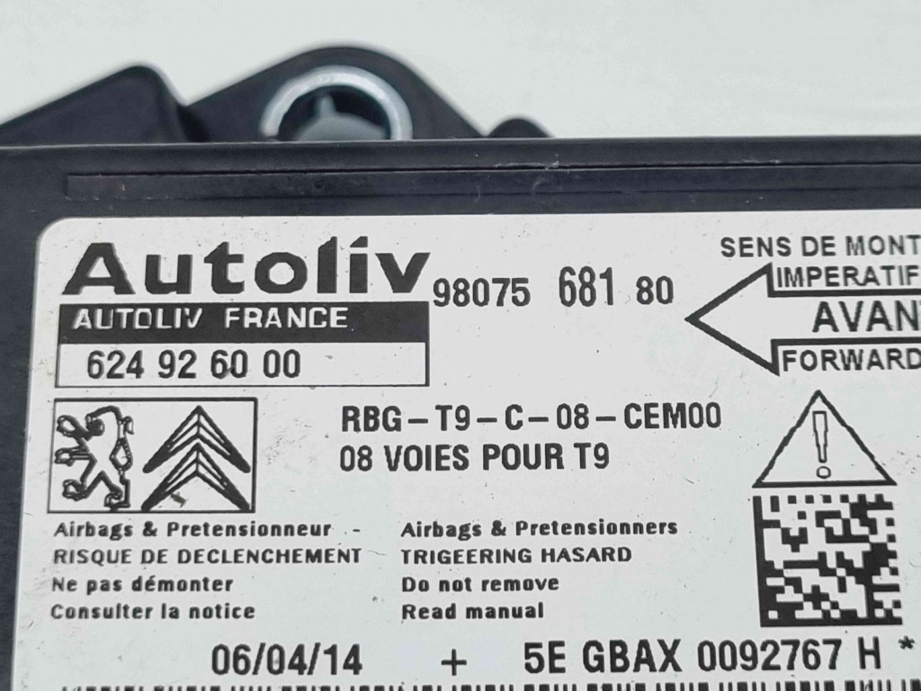Calculator airbag Peugeot 308 (II) [Fabr 2013-2020] 9807568180 1.6 Benz EP6CD 92KW / 125CP
