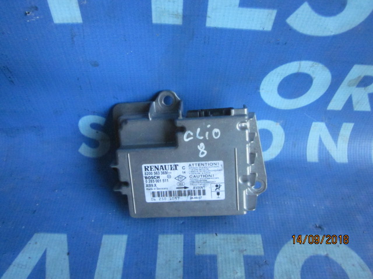 Calculator airbag Renault Clio ; 8200563369