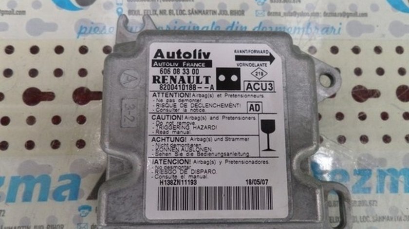 Calculator airbag Renault Kangoo, 1.5 dci, 8200410188