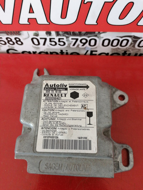 Calculator Airbag Renault Kangoo (1997-2007) 1.9 Motorina 2005, 550751800 / 550804800