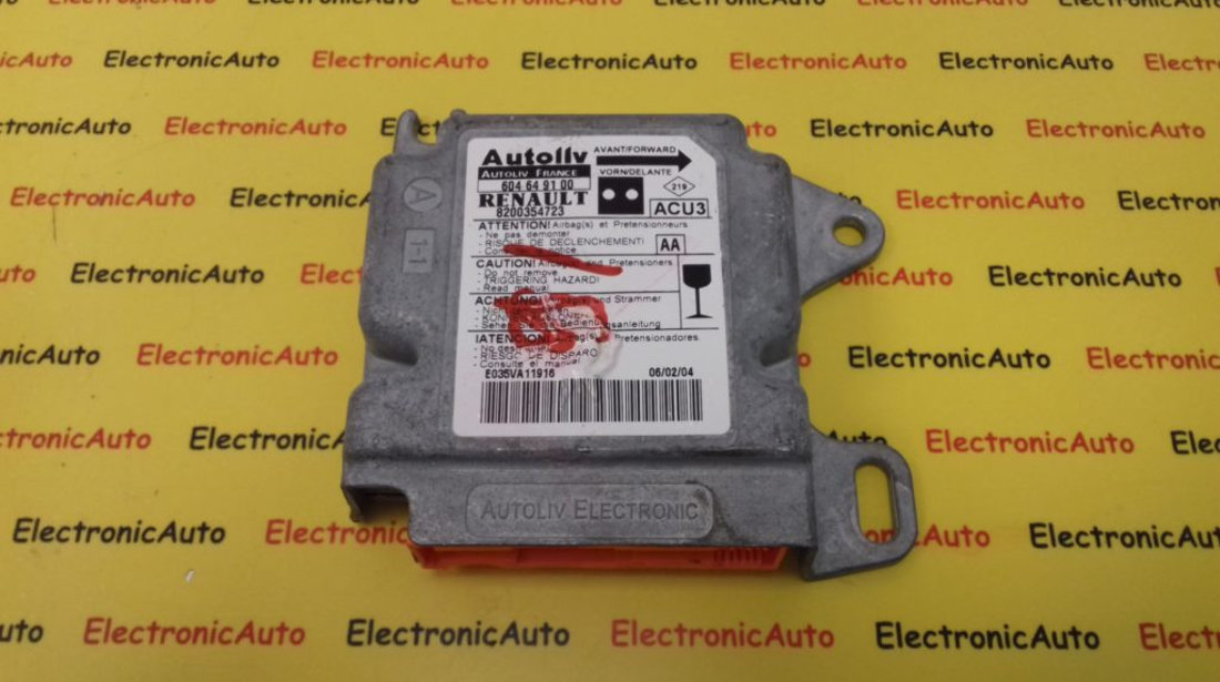 Calculator Airbag Renault Kangoo, 8200354723, 604649100