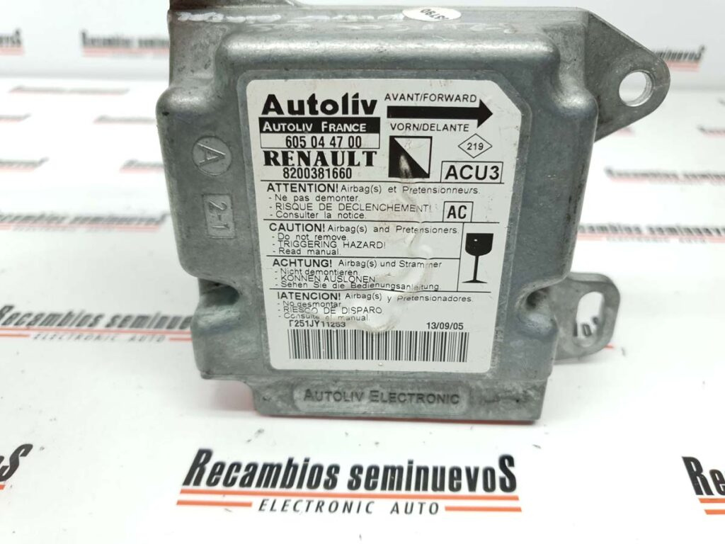 Calculator Airbag Renault Kangoo, 8200381660, 605044700,