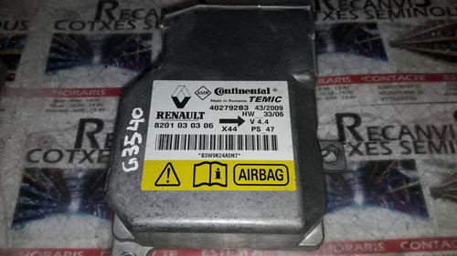 Calculator AIRBAG RENAULT TWINGO 2 8201 03 03 06 / 8201030306 / 402792B38201 03 03 06 / 8201030306 /...