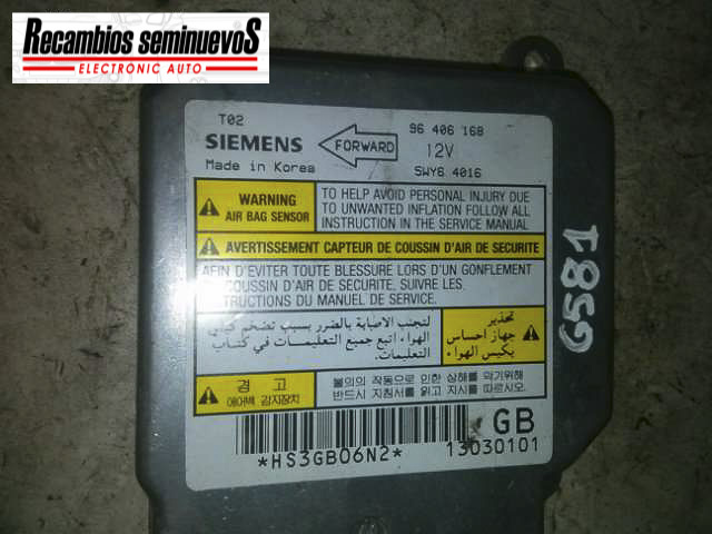 Calculator AIRBAG SIEMENS DAEWOO KALOS 96 406 168 / 9640616896 406 168 / 96406168