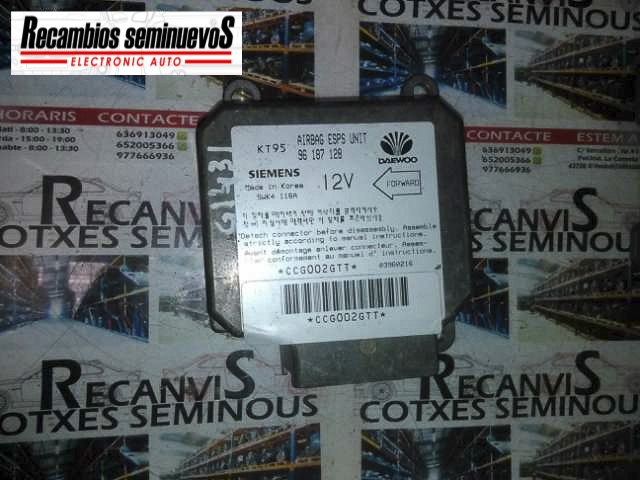 Calculator AIRBAG SIEMENS DAEWOO NEXIA 96 187 128 / 96187128 / 5WK4 116 / 5WK411696 187 128 / 96187128 / 5WK4 116 / 5WK4116