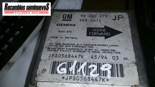 Calculator AIRBAG SIEMENS OPEL ASTRA 90450273 JP / 90450273JP / 5WK4 072 / 5WK407290450273 JP / 90450273JP / 5WK4 072 / 5WK4072