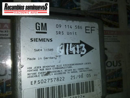 Calculator AIRBAG SIEMENS OPEL TIGRA 09 114 586 EF / 09114586EF / 5WK4 1150B / 5WK41150B09 114 586 E...