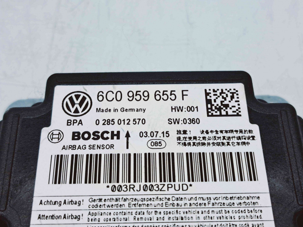 Calculator airbag Skoda Fabia 3 (NJ3) [Fabr 2014-2022] 6C0959655F 1.0 Benz CHYB 55KW / 75CP