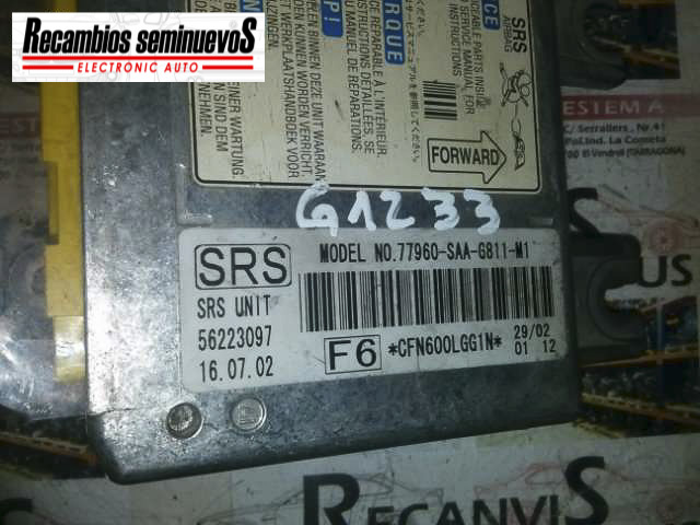 Calculator AIRBAG SRS HONDA JAZZ 77960-SAA-G81 / 77960 SAA G81 / 77960SAAG8177960-SAA-G81 / 77960 SAA G81 / 77960SAAG81