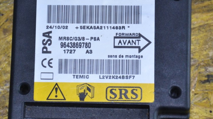 Calculator Airbag SRS Peugeot 607 1999~~2004 9643869780