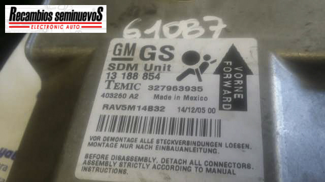 Calculator AIRBAG TEMIC OPEL ASTRA 13 188 854 / 13188854 / 32796393513 188 854 / 13188854 / 327963935