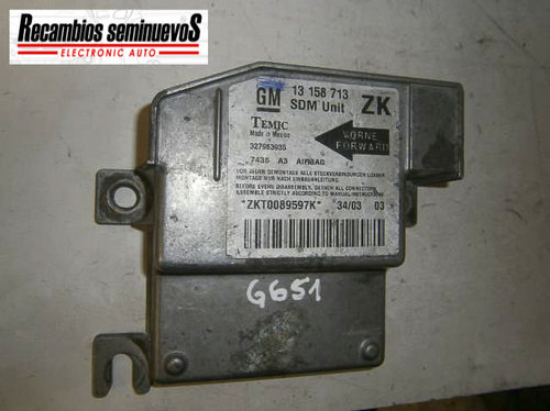 Calculator AIRBAG TEMIC OPEL MERIVA 13158713 ZK / 13158713ZK13158713 ZK / 13158713ZK