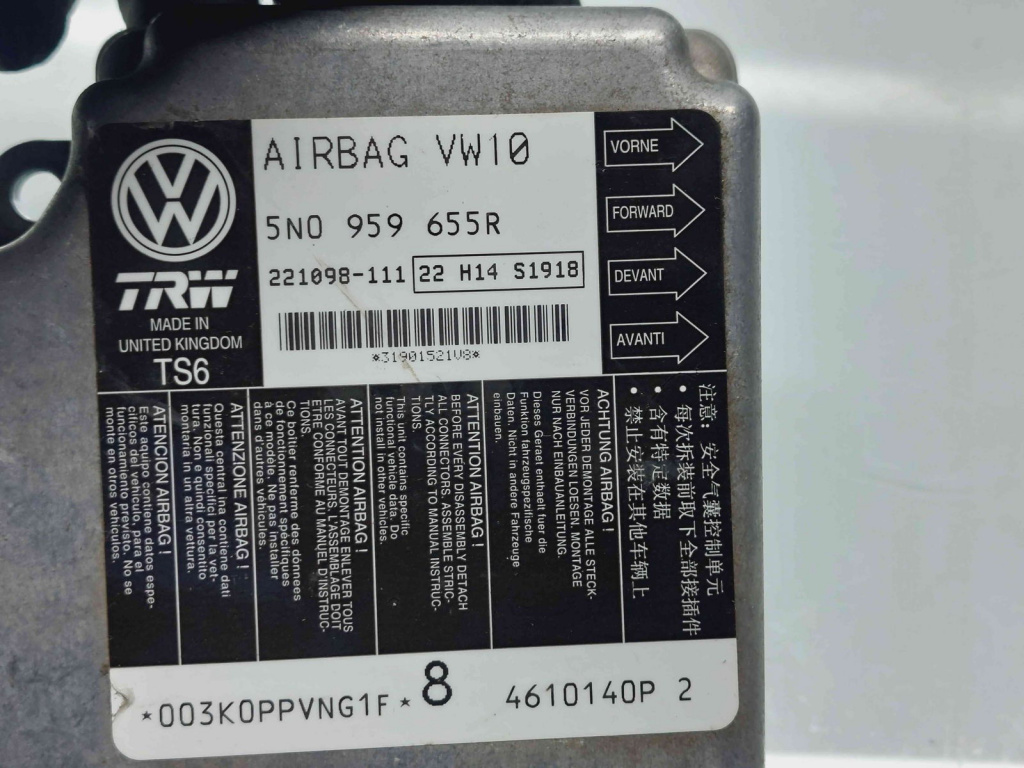 Calculator airbag Volkswagen Golf 6 (5K1) [Fabr 2009-2013] 5N0959655R 2.0 TDI CFFB 103KW / 140CP