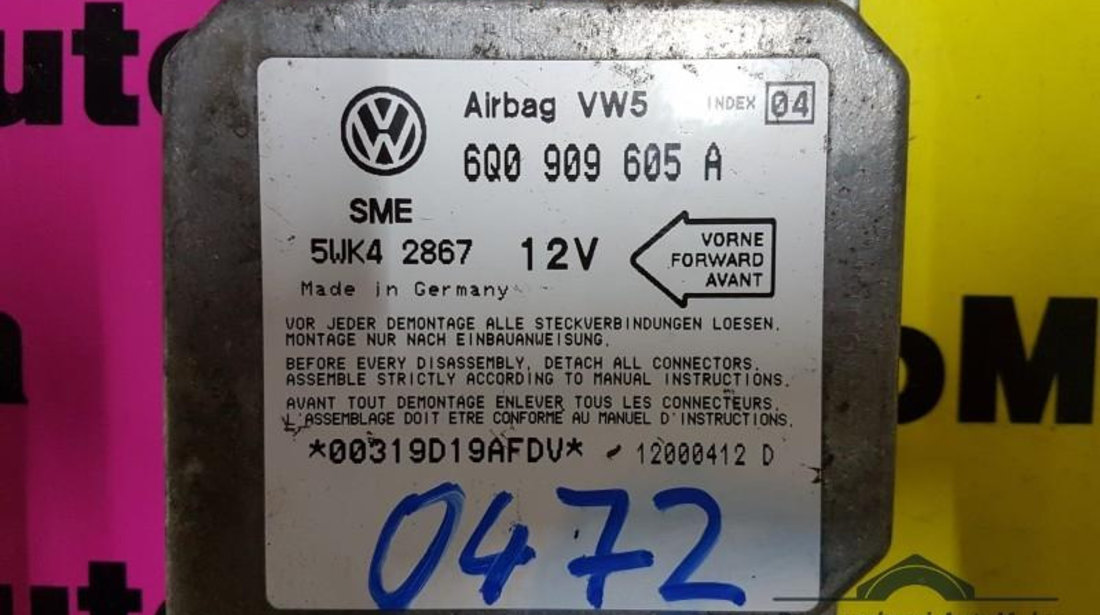 Calculator airbag Volkswagen New Beetle (1998-2010) 6Q0909605A