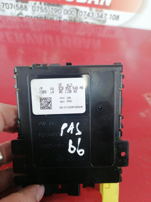 Calculator Airbag Volkswagen Passat B6 3C (2005-2010) 2.0 Motorina 2006, 3C0953549AB / 3C0953549E
