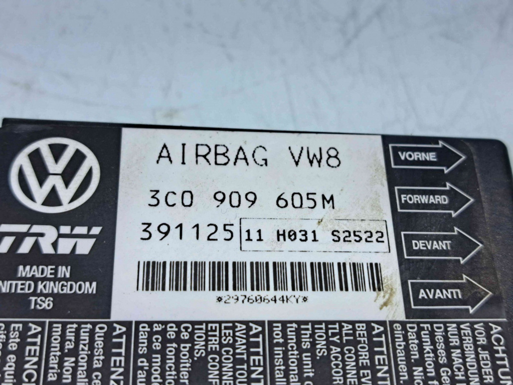 Calculator airbag Volkswagen Passat B6 Variant (3C5) [Fabr 2005-2010] 3C0909605M 2.0 TDI BKP 103KW / 140CP 2.0 TDI BKP 103KW / 140CP