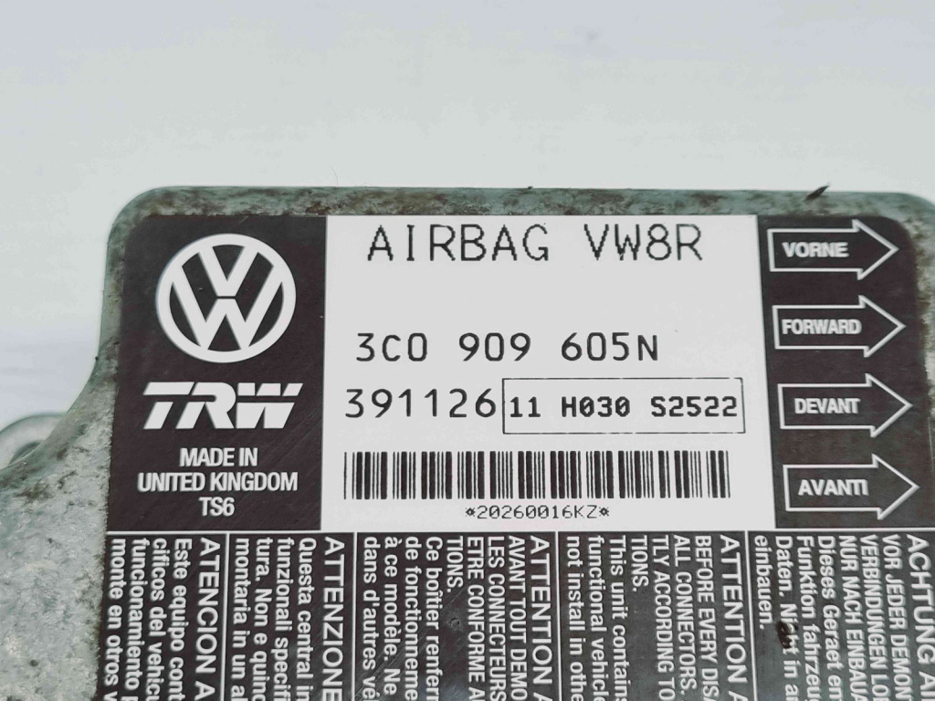 Calculator airbag Volkswagen Passat B6 Variant (3C5) [Fabr 2005-2010] 3C0909605N 2.0 TDI BMP 103KW / 2.0 TDI BMP 103KW /