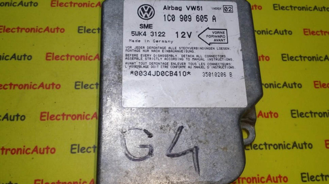 Calculator airbag VW Golf4 1C0909605A INDEX 02