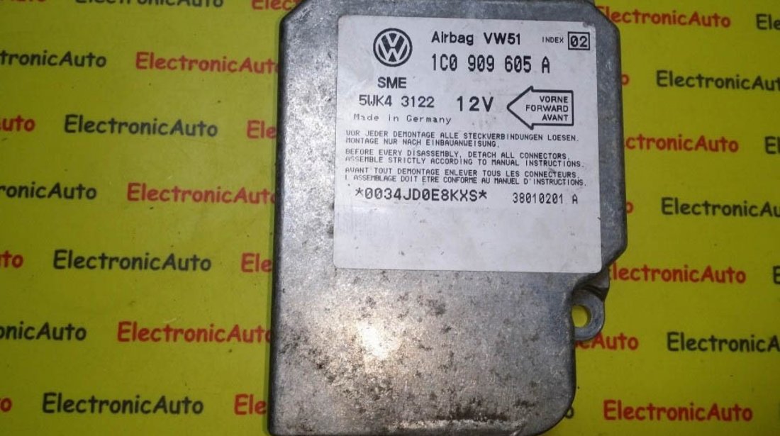 Calculator airbag VW Golf4 1C0909605A INDEX 02