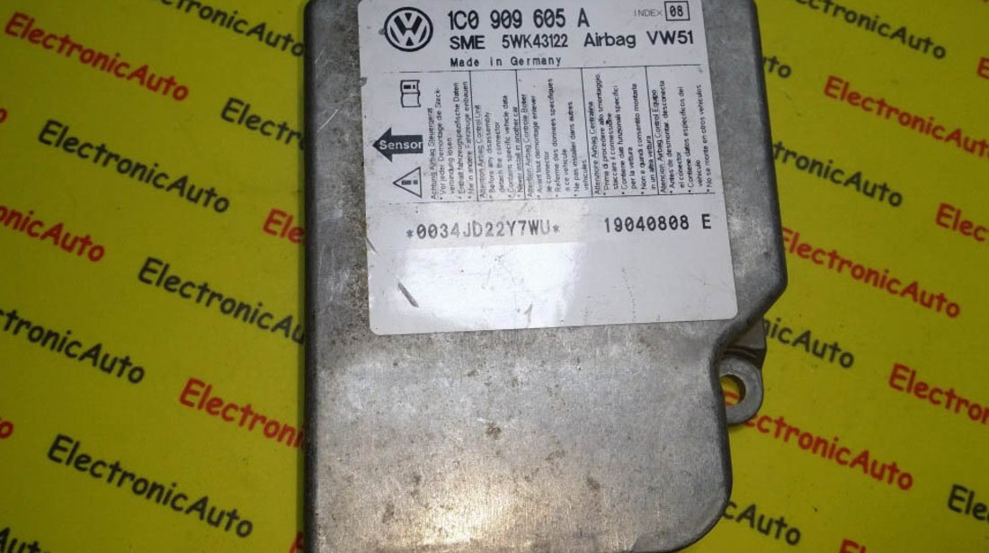 Calculator airbag VW Golf4 1C0909605A INDEX 08