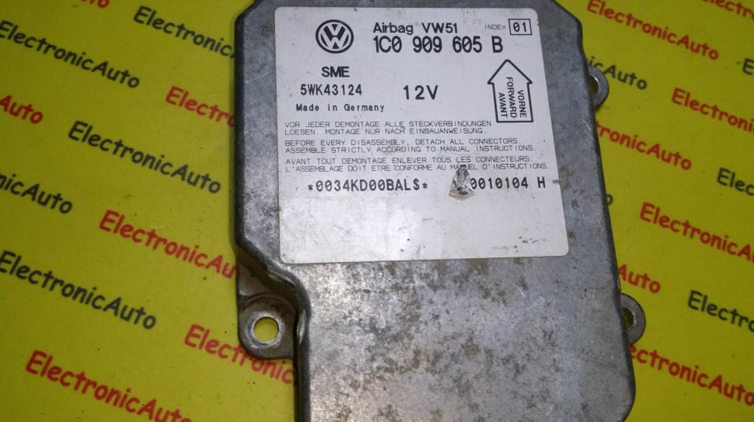 Calculator airbag VW Passat 1C0909605B INDEX 01