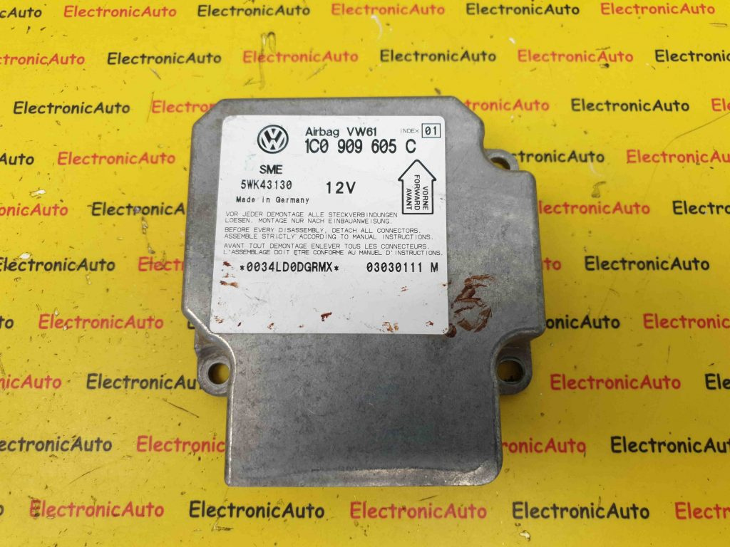 Calculator Airbag VW Passat, 1C0909605C, 5WK43130, INDEX 04