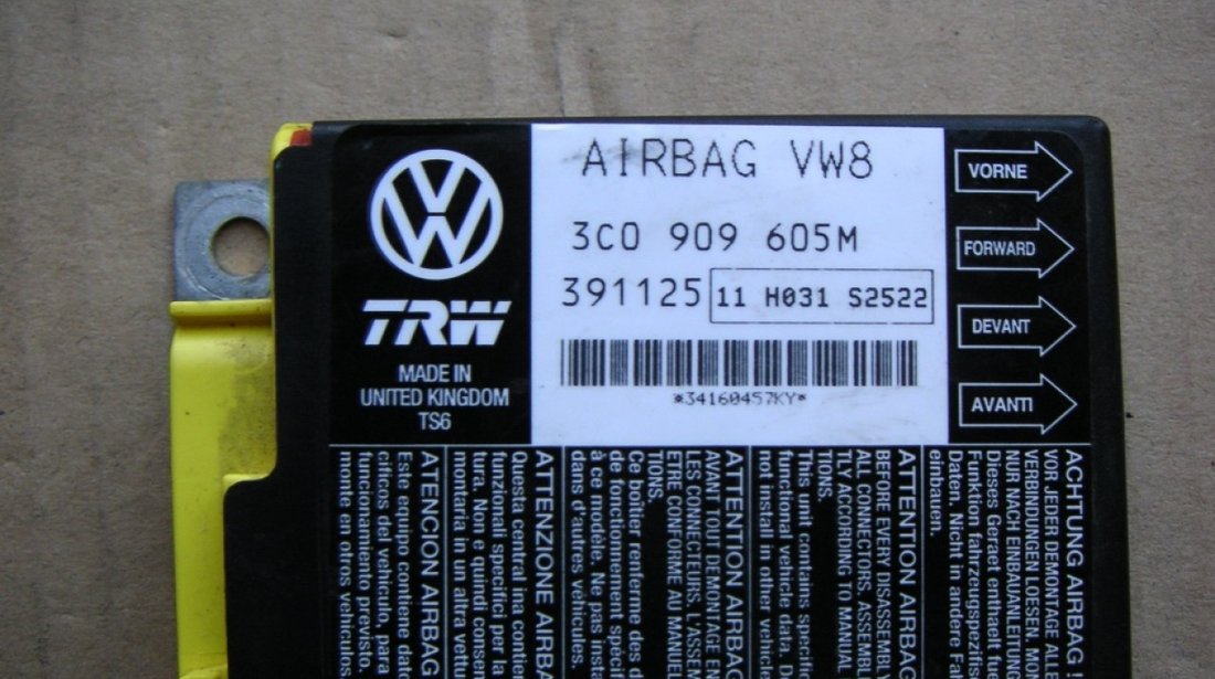 Calculator airbag VW Passat B6 3C cod 3C0909605M
