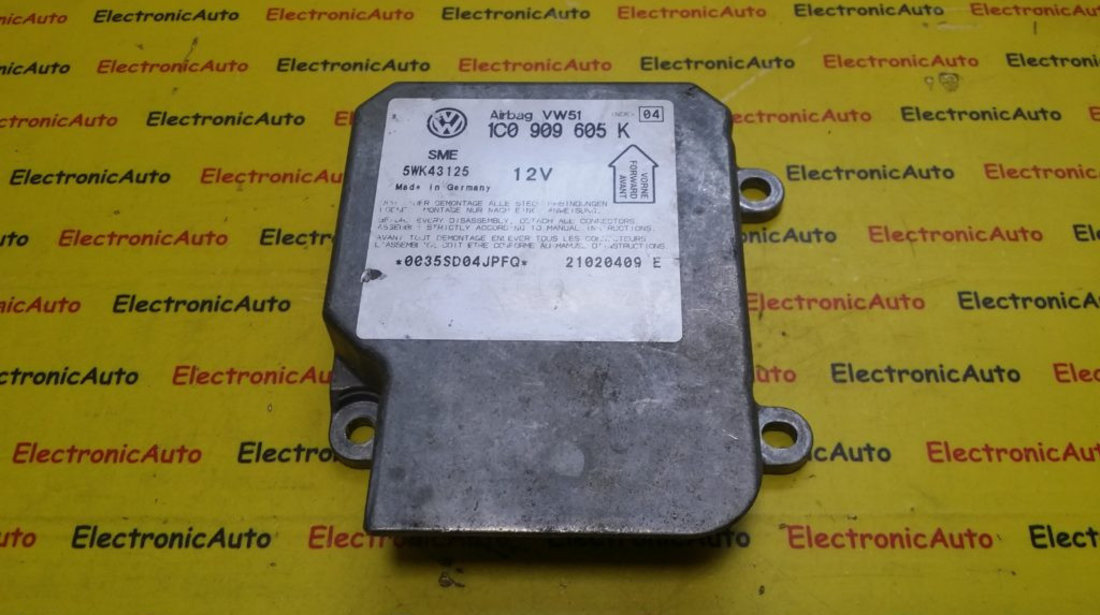 Calculator Airbag VW Polo 1C0909605K, 5WK43125, INDEX 04