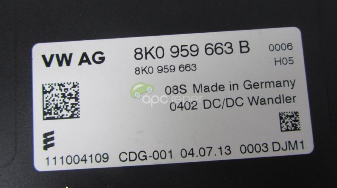 Calculator Baterie Audi A4 8K A5 Q5 A6 A7 A8 8k0959663B