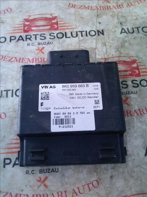 Calculator baterie AUDI A4 B8 2.0 TDI an fabr. 2011