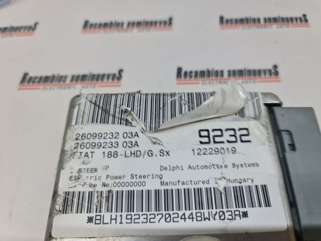 Calculator Calculator servodirectie DELPHI FIAT PUNTO 26099232 03A / 2609923203A / 26099233 03A / 2609923303A / 188 LHD G SX / 188LHDGSX / 1222901926099232 03A / 2609923203A / 26099233 03A / 2609923303A / 188 LHD G SX / 188LHDGSX / 12229019