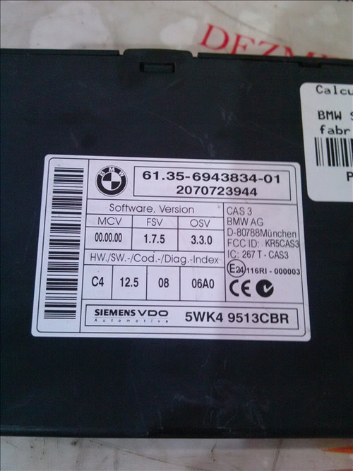 Calculator confort 2.0 BMW SERIA 1 an fabr.2009