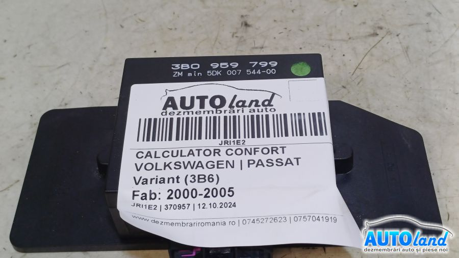 Calculator Confort 3b0959799 Volkswagen PASSAT Variant 3B6 2000-2005