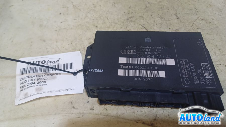 Calculator Confort 8e0959433ad Audi A4 8EC 2004-2008