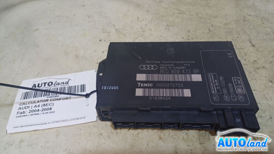 Calculator Confort 8e0959433bp Audi A4 8EC 2004-2008