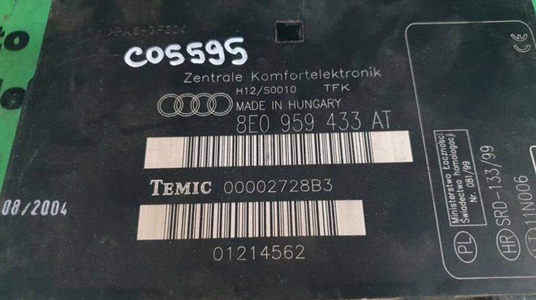 Calculator confort Audi A4 (2001-2004) [8E2, B6] 8e0959433at