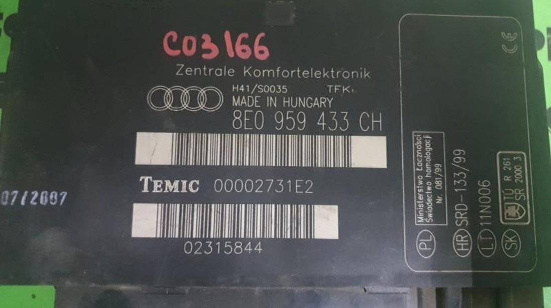 Calculator confort Audi A4 (2004-2008) [8EC, B7] 8e0959433ch