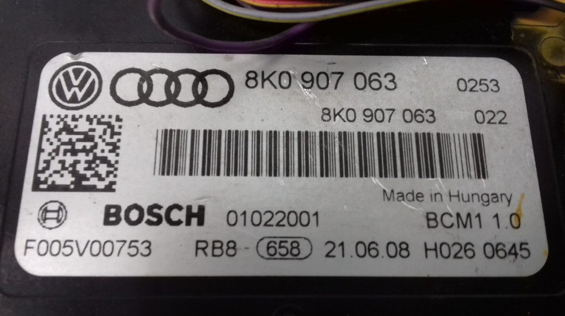 Calculator Confort Audi A4, 8K0907063, F005V00753, BCM11.0