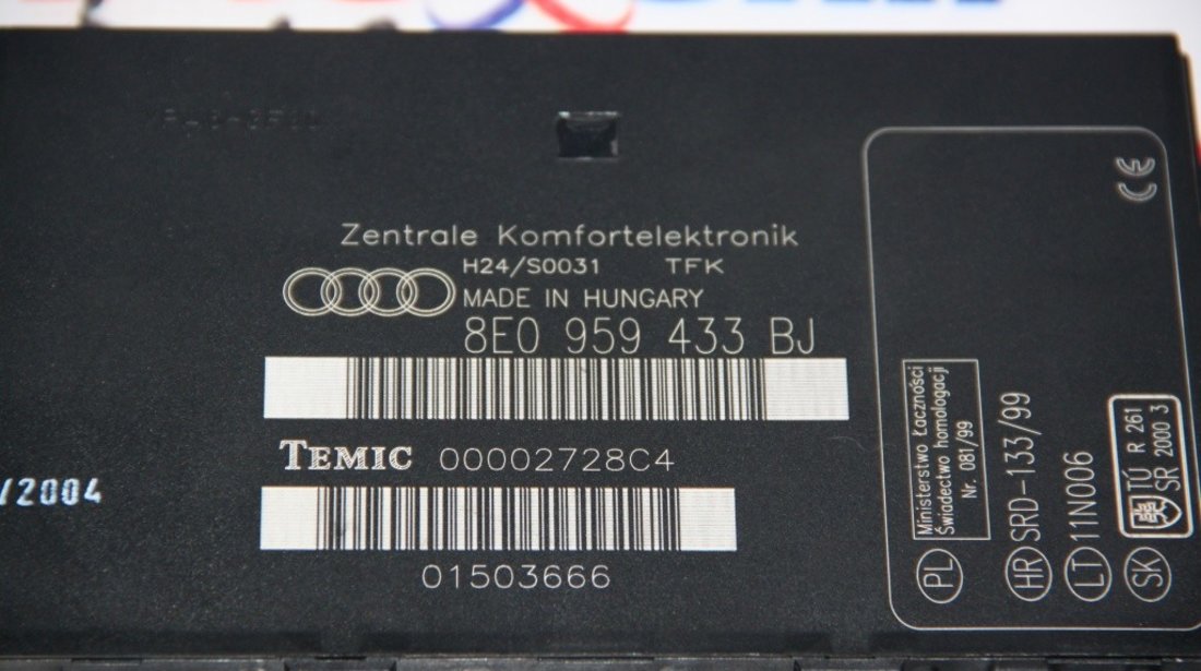 Calculator confort Audi A4 B7 8E cod: 8E0959433BJ model 2006